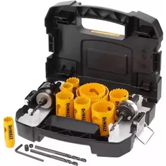Set de tubulare, bite, duze DeWalt DT90361 Set carote pentru gauri in metal , lemn , aluminiu , PVC