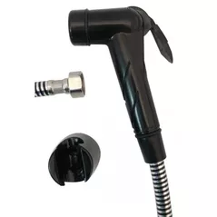 Baterie pentru bideu Hydro S Evolution Negru, duș igienic cu furtun și suport (0102074)