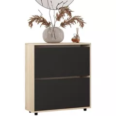 Raft pentru încălțăminte Mobildor-Lux Leo 100x27x86H cm Sonoma/Anthracite