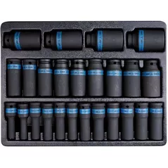 Набор головок, бит, насадок King Tony 9-4435MP набор 1/2" ударных головок глубоких 6гр., от 8 до 36мм, 25 пр.