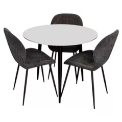 Комплект стол и стулья Evelin di Costacurta стол DT-404-3B + 3 стула YTC-064B UF885-15 (Dark grey)
