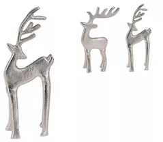 Декор Promstore 52563 Statueta Cerb in picioare, 9x16cm, argintie