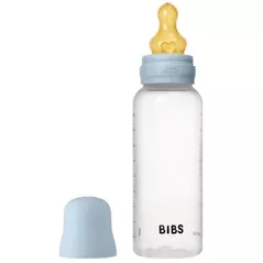Cană cu pai BIBS 5017231 Biberon din plastic anticolici Baby Blue cu tetina din latex (3+ luni), 270 ml