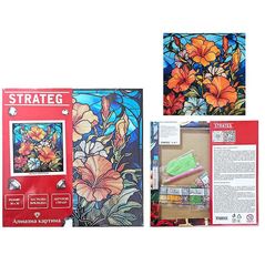 Tablou pe numere Strateg 57349 Mozaic cu diamante 30x30cm Caleidoscop de flori