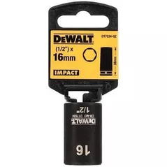 Set de tubulare, bite, duze DeWalt Cap hexagonal impact DT7534 (Scurte) 16mm 1/2
