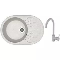 Мойка кухонная со смесителем Dr.Gans Berta 580 + SanDonna F 7073 gri