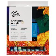 Set de creație Mont Marte PMHS0002 Set de vopsea acril Two Seasons, 18 culori