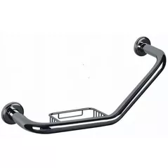 Accesoriu pentru baie Bisk 71925 Bara indoiata cu sapuniera, 450mm, crom