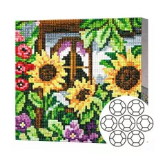 Картина по номерам Art Gallery BJ811 Mozaic cu diamante 20x20cm Flori de camp langa casa