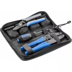 Ручной инструмент Hoegert HT1P177 Пресс-клещи для обжима проводов со сменными матрицами 6 шт.