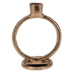 Lumânare Promstore 34380 Sfesnic metalic Golden Ring 11x7x15cm, auriu