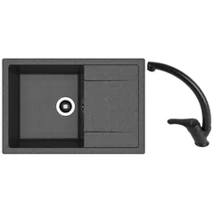 Мойка кухонная со смесителем Dr.Gans Techno 760 + SanDonna F 1069 negru