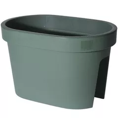 Decor pentru grădină ProGarden 50662 Вазон для цветов с выемкой на перила 40x27x25cm, зеленый