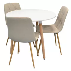 Set masă și scaune Evelin di Costacurta стол DT-404-1Wo + 3 стула YTC-080Wo Light beige
