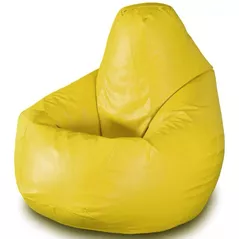 Кресло-мешок BeanBag BM0571, Груша из глянцевой экокожи Max, XL, Жёлтый