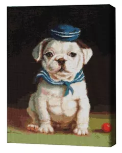 Картина по номерам BrushMe DBS1205FC Mozaic cu diamante 40x50сm (fără cutie) Bulldog, Lucia Heffernan