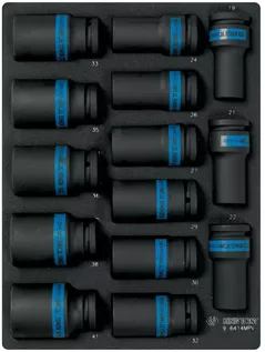 Набор головок, бит, насадок King Tony 9-6414MPV набор 3/4" ударных головок глубоких 6гр., от 19 до 41мм, 14 пр. (FOAM)