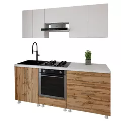 Мебель для кухни Smartex (30136) K4 200сm Alb+Stejar inchis