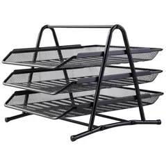 Suport pentru documente Deli DLE9181 Set 3 tavite suprapozabile Quali metal negru