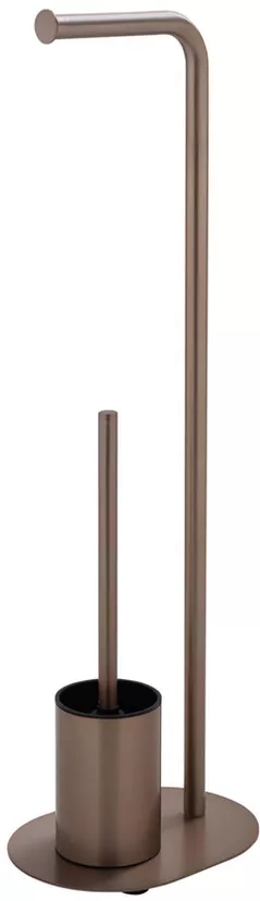 Аксессуар для туалета Bisk 08619 Suport stationar p/u hirtie igienica cu perie WC (aur-roz)