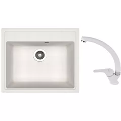 Мойка кухонная со смесителем Dr.Gans Nika 570 + SanDonna F 1069 alb