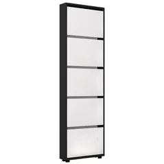 Полка для обуви Mobildor-Lux Leo Slim 100x16x203H cm Anthracite/White