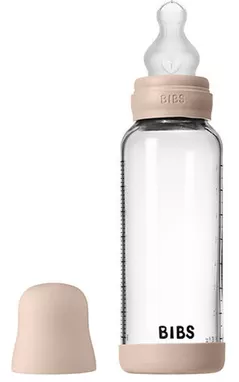 Cană cu pai BIBS 50201244 Biberon din sticla anticolici Blush cu tetina din silicon 3+ luni, 240ml