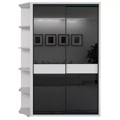 Dulap Bayro Murano 1400x2300x600 белый, купе (606205)