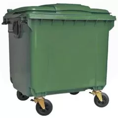 Урна для мусора Hydro S Tomberon din plastic cu capac plat, 1100 L, verde 8001211
