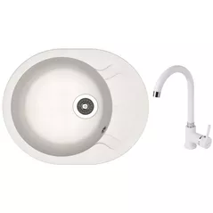 Мойка кухонная со смесителем Dr.Gans Berta 580 + SanDonna F 7073 alb