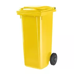 Урна для мусора Hydro S Tomberon plastic cu roti cauciuc, greu, 120 L, galben 8001228