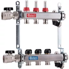 Set distribuitor Barberi Colector inox 11 cai cu debitmetru 1 Fx 1 F