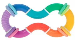 Iinel dentiție Nuby NV06029 Twist&Rattle Teether Toy with Rings (6m+)