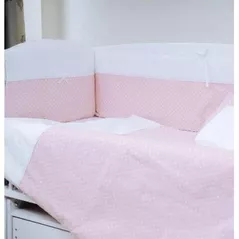 Lenjerie de pat pentru copii PernaMea Set lenjerie 8 piese Elegance Buline Roz (PM.100102/2)