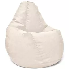 Fotoliu BeanBag BeanBag BM5866, Fotoliu Maserrati din velur în formă de peră, L, Vanilie