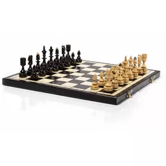 Joc educativ de masă miscellaneous 5232 Sah din lemn 48 cm CH123 Indian, king 10 cm fag,mesteacan,cires