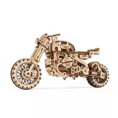 Set de construcție Ugears 48215 Motocicleta scrambler UGR-10 cu atas