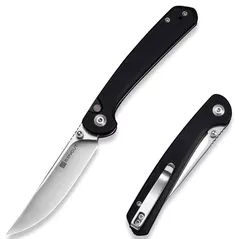 Нож походный Sencut S25007-2 Skelfin, G10 negru, Button Lock