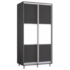 Dulap Mobildor-Lux Aron-P 1.0m-1.8m uși glisante din PAL orizontal (120x60x230H cm) Anthracite
