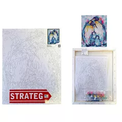 Tablou pe numere Strateg 57268 Familie de pinguini 40x50cm