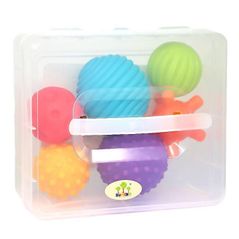 Игрушка New World SL84814 Set mingi viu colorate de diferite forme in cutie de plastic 6 buc, 1111D