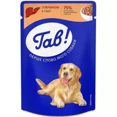 Hrană pentru animale de companie Гав! 24767840 pouch pentru câini adulți, ficat în sos, 24x100 g