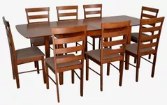 Комплект стол и стулья Evelin di Costacurta стол HV-27V Burnish Oak + 8 стульев GLORIA Burnish Oak/Ekea12 Dark Brown