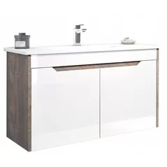 Шкаф под умывальник Orka Lago 85 Brown Stone/White