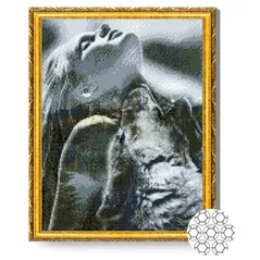 Tablou pe numere Art Gallery GA86549 Mozaic cu diamante 40x50cm Ea este lupoaica