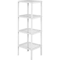 Etajeră Axentia 134869 bambus 4 niveluri alb