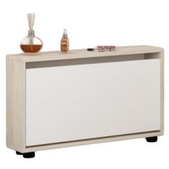 Raft pentru încălțăminte Mobildor-Lux Leo Slim 50x16x47H cm Sonoma/White