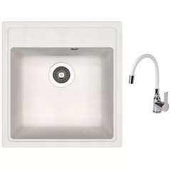 Мойка кухонная со смесителем Dr.Gans Nika 470 + SanDonna F 9995 alb