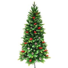 Декоративная ёлка Promstore 02538 PE с ягодами и шишками 150cm