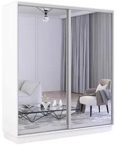 Шкаф Mobildor-Lux Fox uși glisante din oglinzi (180x60x200H cm) Alb